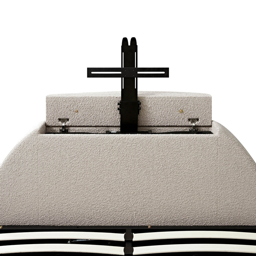 Archer Taupe Boucle Ottoman TV Bed