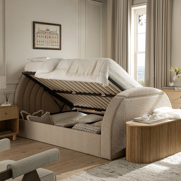 Archer Taupe Boucle Ottoman TV Bed