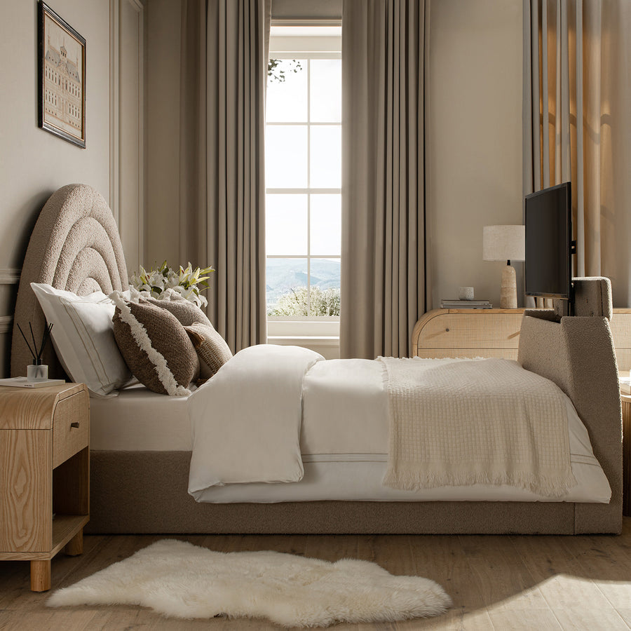 Archer Taupe Boucle Ottoman TV Bed