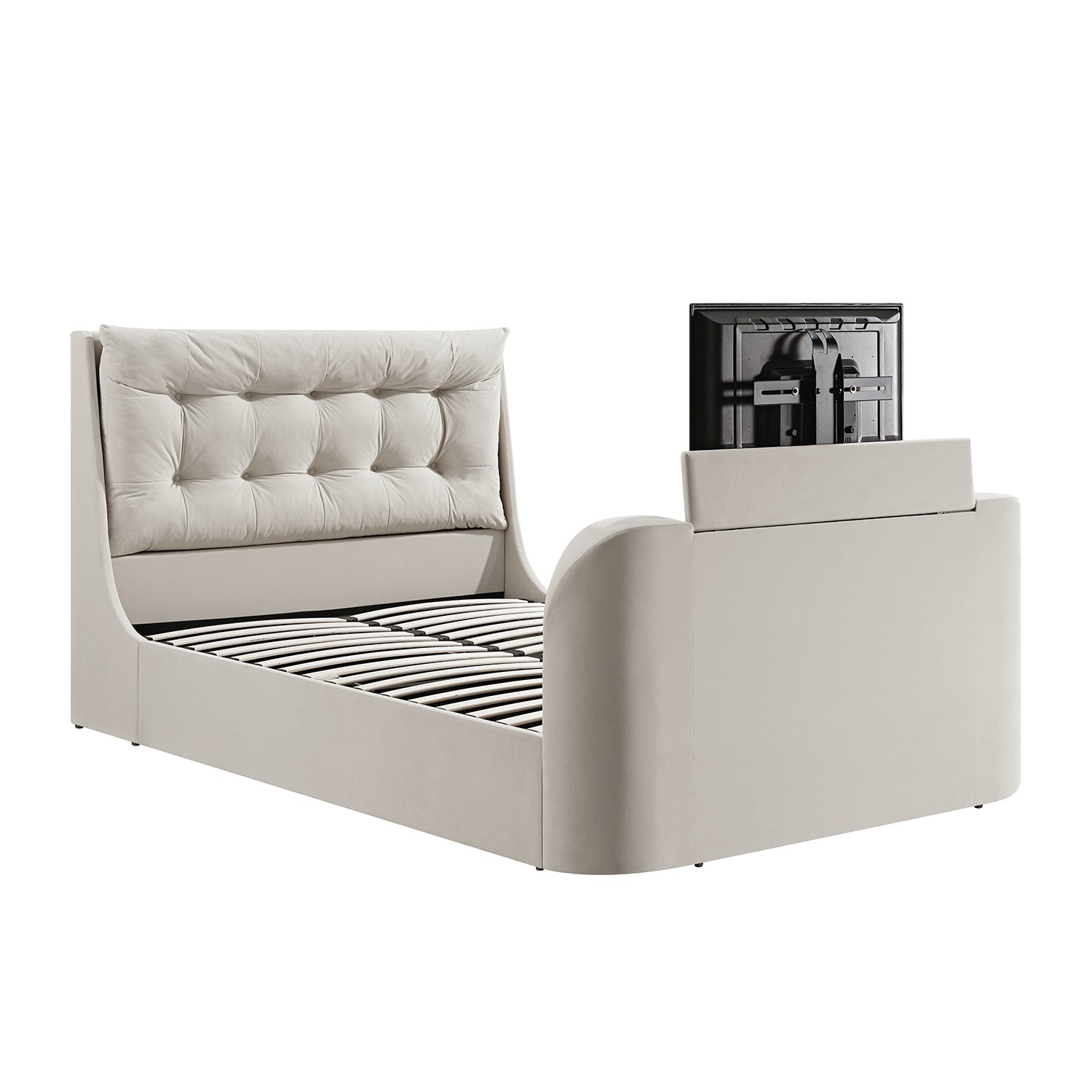 Hadley Champagne Velvet Ottoman TV Bed