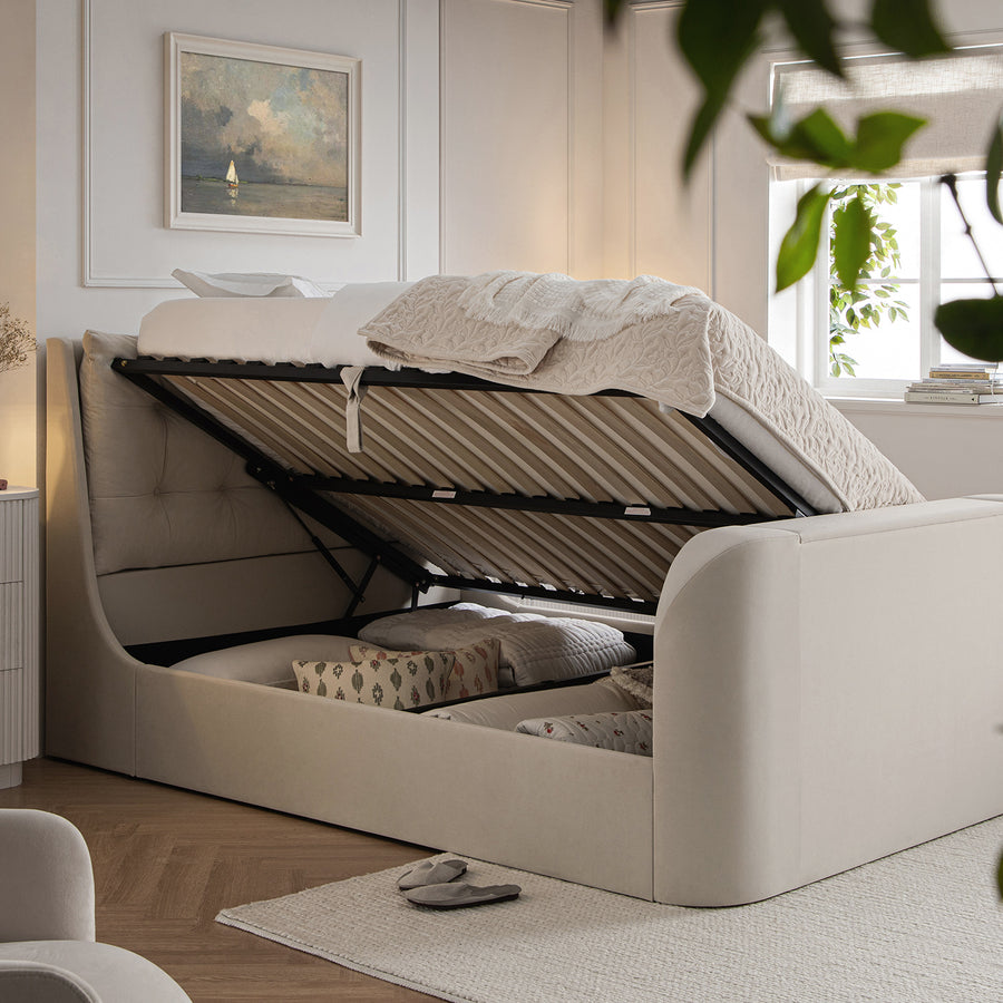 Hadley Champagne Velvet Ottoman TV Bed