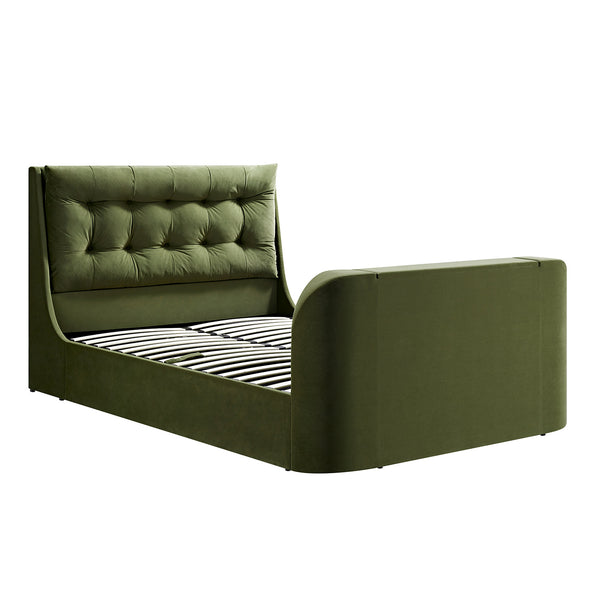 Hadley Moss Green Velvet Ottoman TV Bed - daals