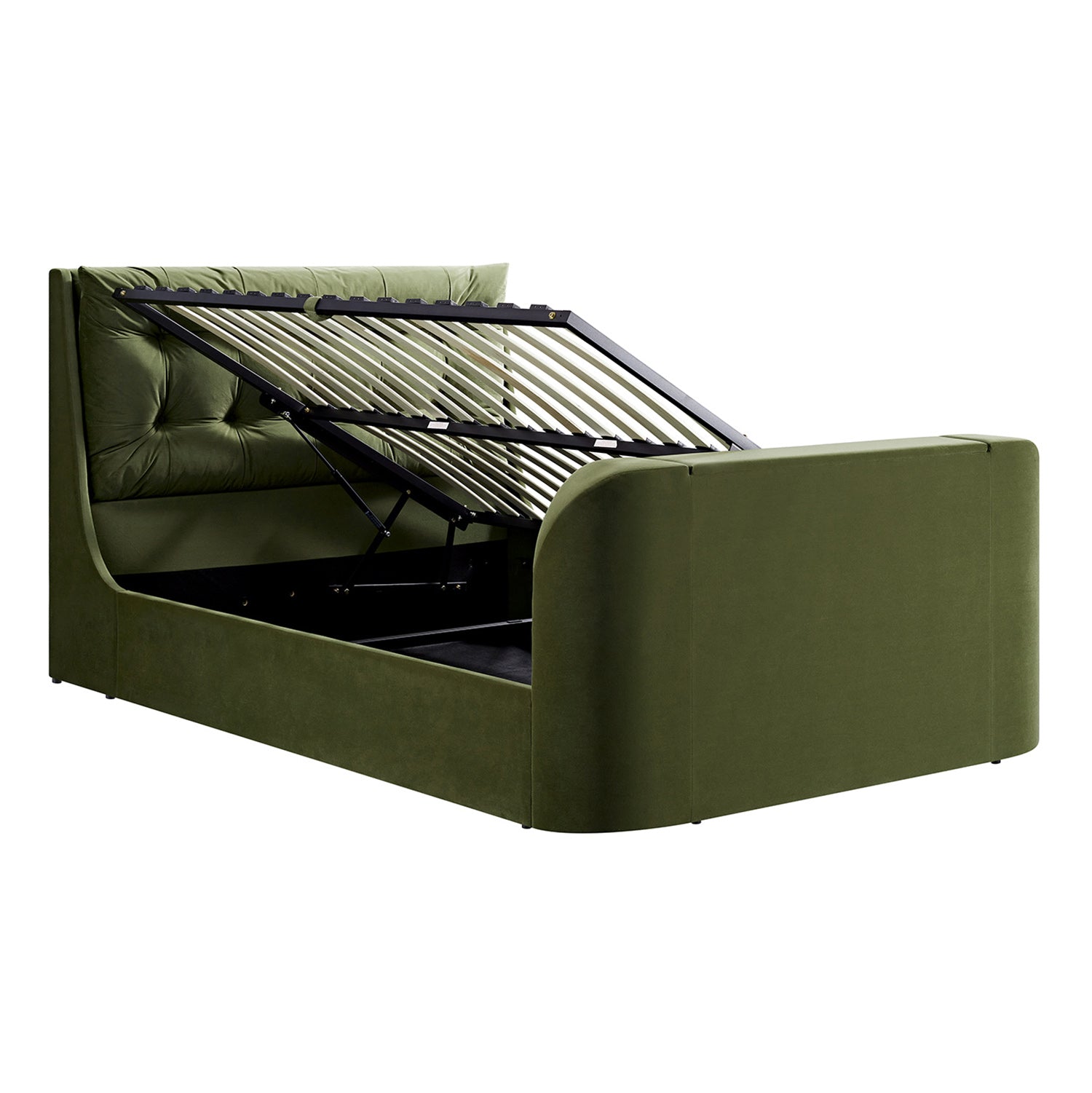 Hadley Moss Green Velvet Ottoman TV Bed
