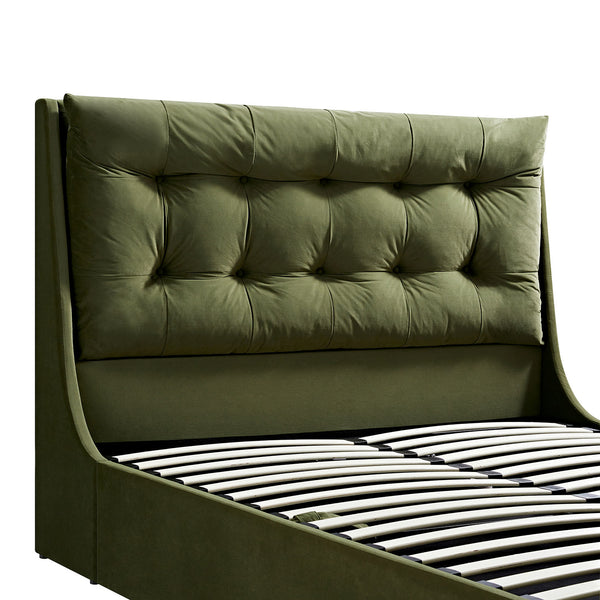 Hadley Moss Green Velvet Ottoman TV Bed - daals