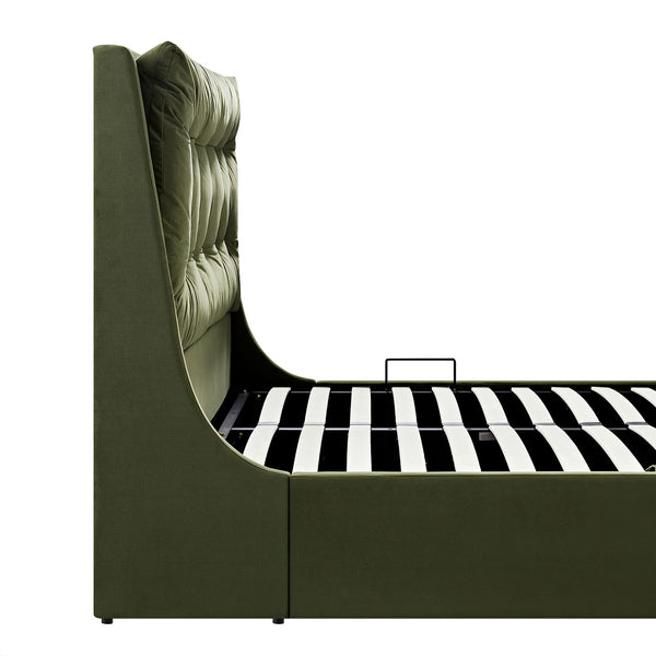 Hadley Moss Green Velvet Ottoman TV Bed - daals