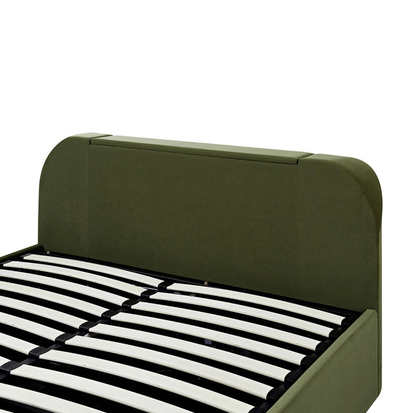 Hadley Moss Green Velvet Ottoman TV Bed - daals