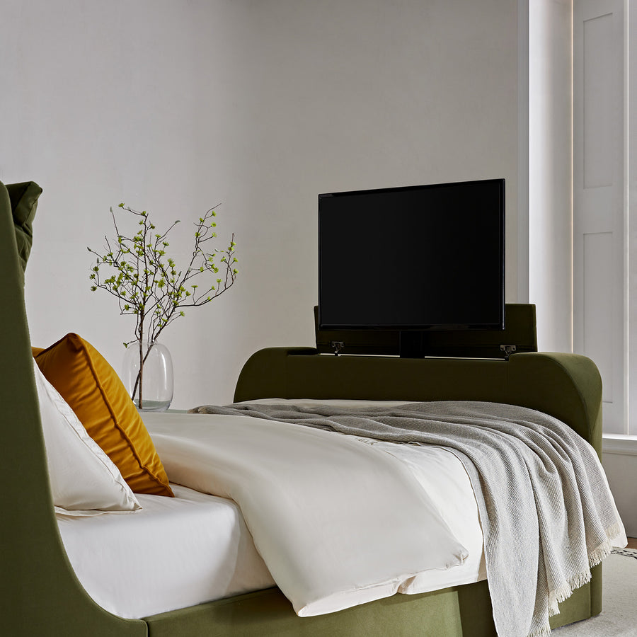 Hadley Moss Green Velvet Ottoman TV Bed