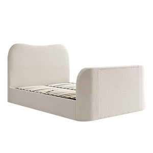 Egerie Curved Headboard Beige Boucle Ottoman TV Bed