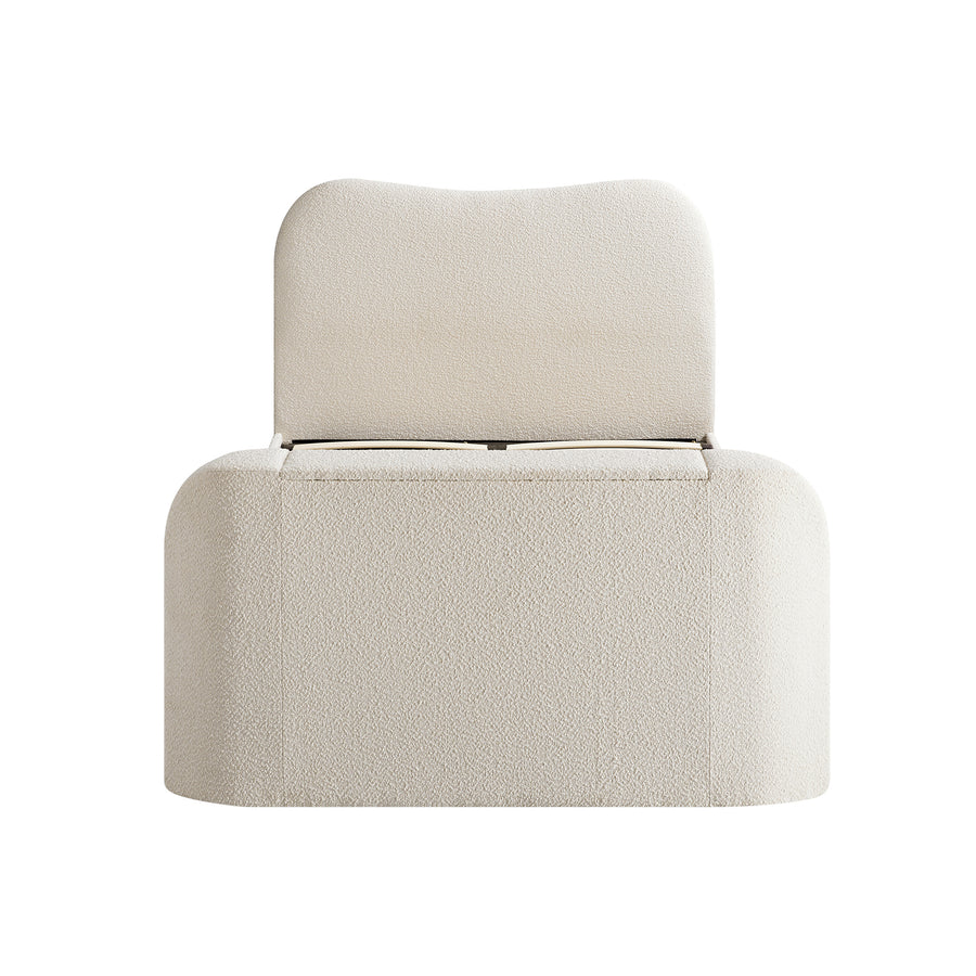 Egerie Curved Headboard Beige Boucle Ottoman TV Bed