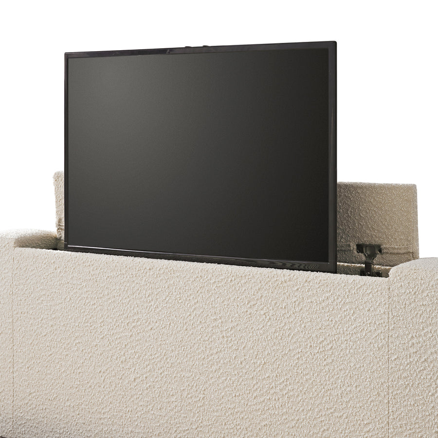 Egerie Curved Headboard Beige Boucle Ottoman TV Bed