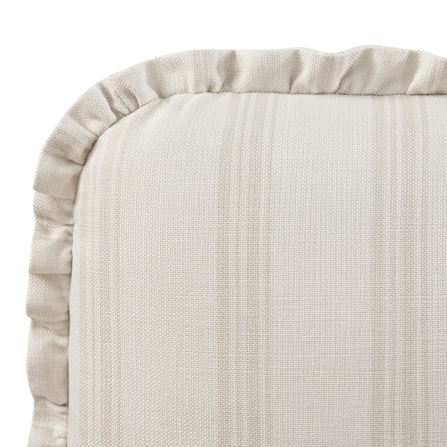 Celeste Upholstered Storage Bed with Ruffled Headboard, Seashell Stripe