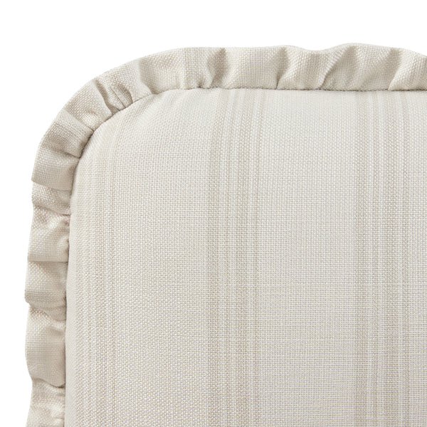Celeste Upholstered Storage Bed with Ruffled Headboard, Seashell Stripe - daals