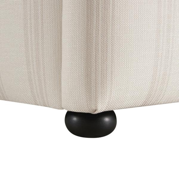 Celeste Upholstered Storage Bed with Ruffled Headboard, Seashell Stripe - daals
