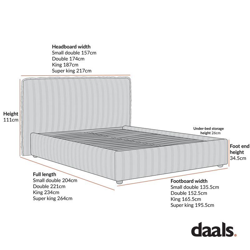 Celeste Upholstered Storage Bed with Ruffled Headboard, Laurel Green Stripe