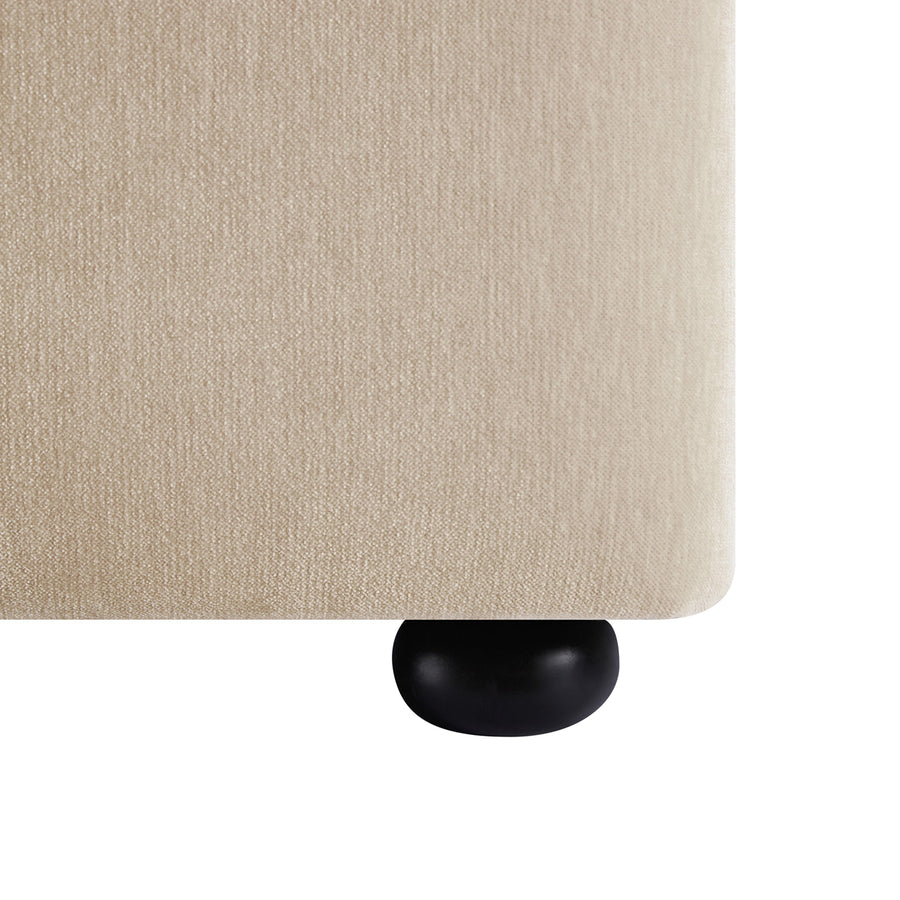 Celeste Upholstered Storage Bed with Ruffled Headboard, Fawn Chenille