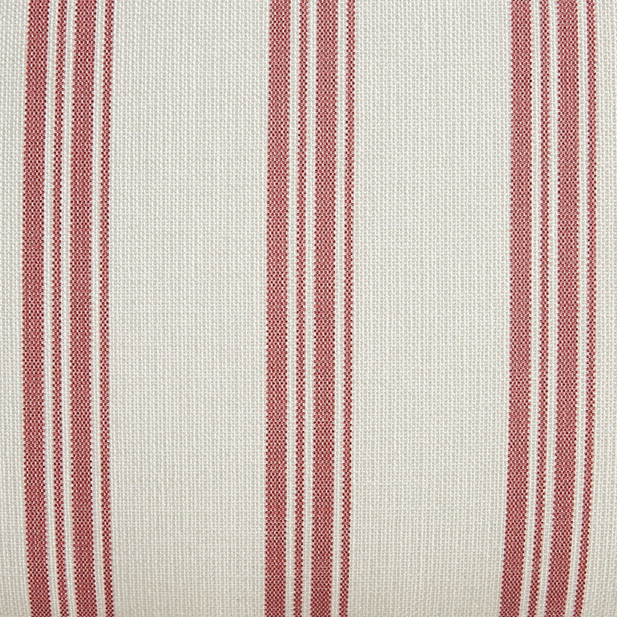 Celeste Upholstered Storage Bed with Ruffled Headboard, Peony Red Stripe