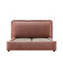 Celeste Upholstered Storage Bed with Ruffled Headboard, Antique Rose Chenille