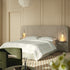 Della Extended Headboard Storage Bed, Soft Beige Chenille - daals
