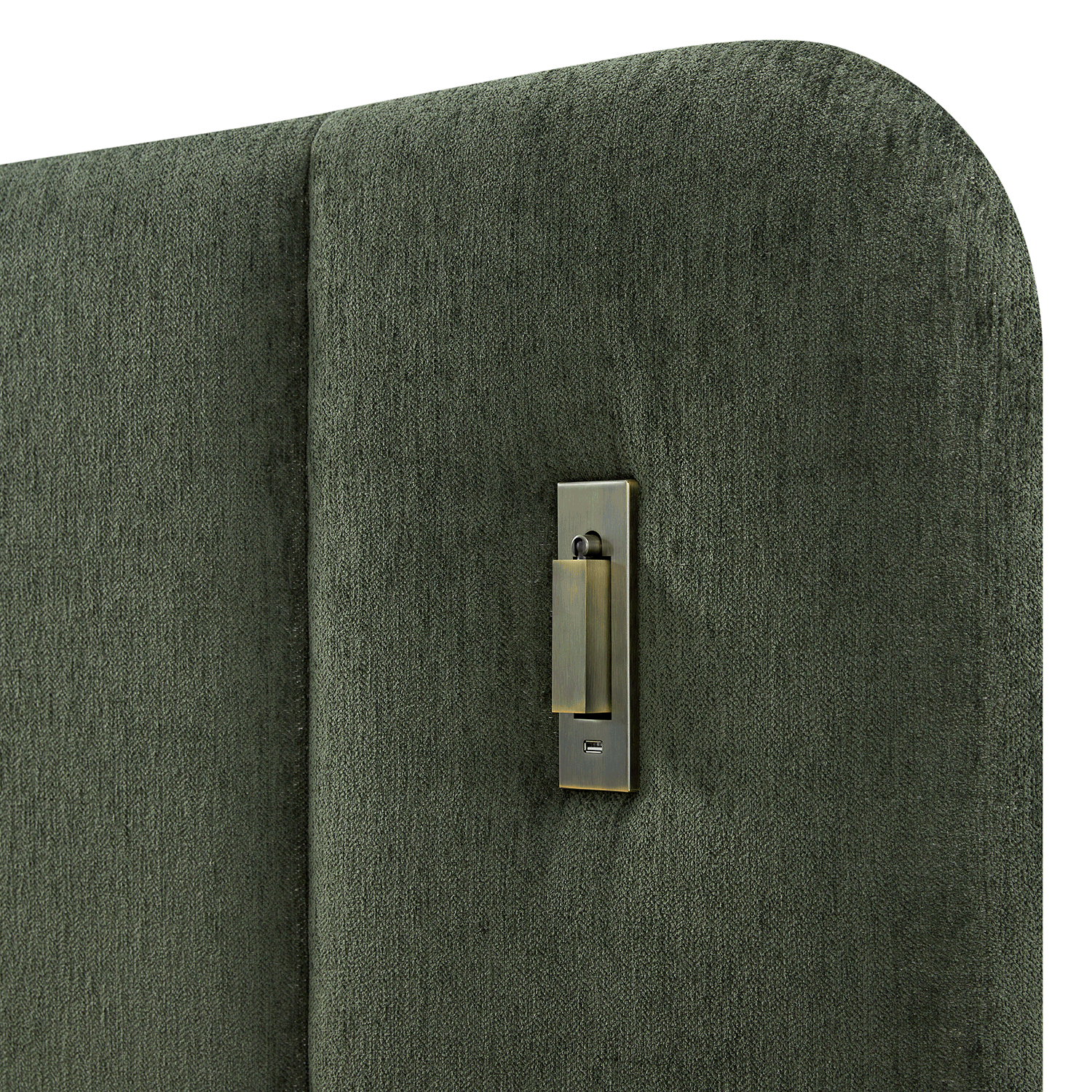 Della Extended Headboard Storage Bed, Moss Green Chenille