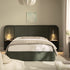 Della Extended Headboard Storage Bed, Moss Green Chenille - daals