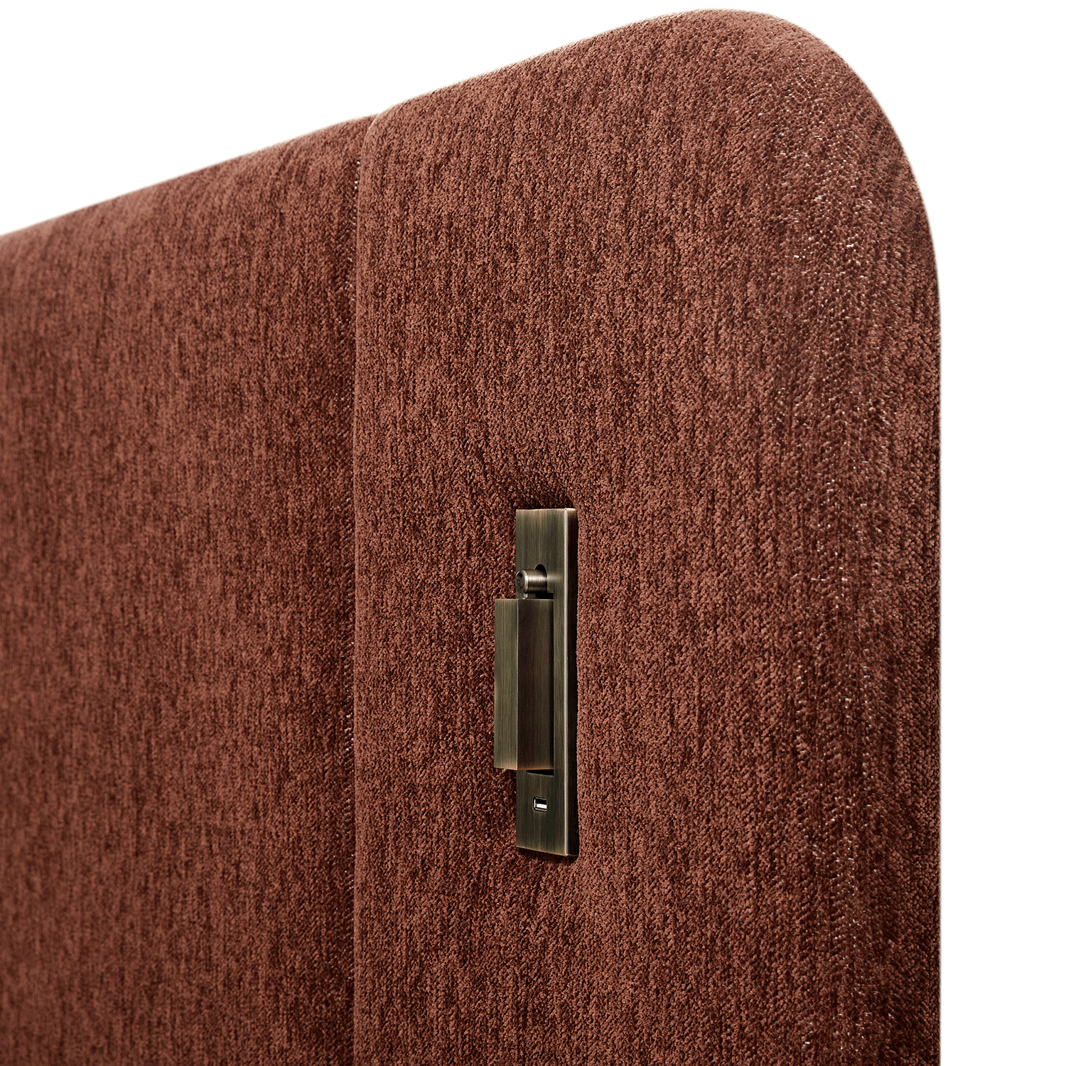 Della Extended Headboard Storage Bed, Burnt Brick Chenille