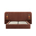 Della Extended Headboard Storage Bed, Burnt Brick Chenille - daals