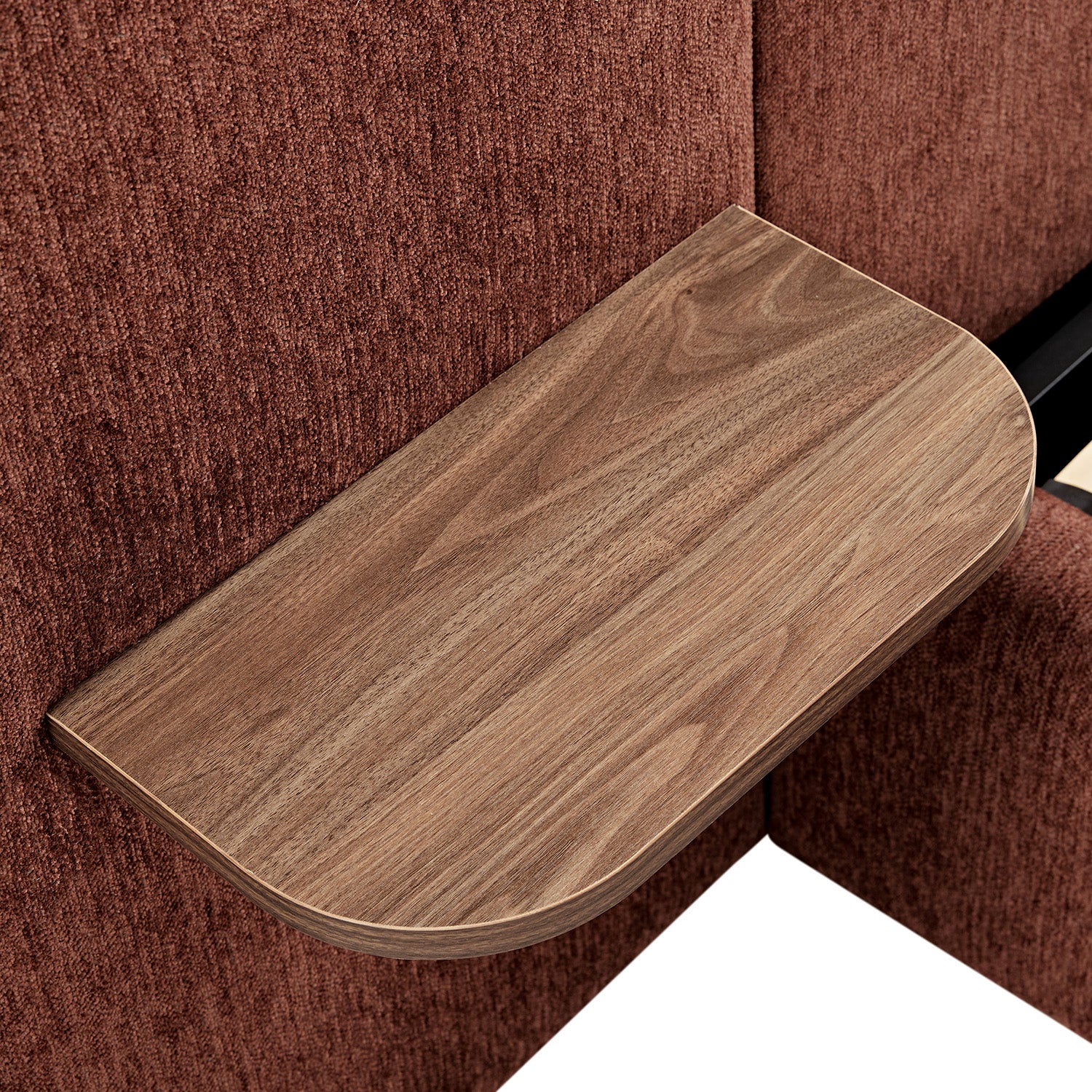 Della Extended Headboard Storage Bed, Burnt Brick Chenille