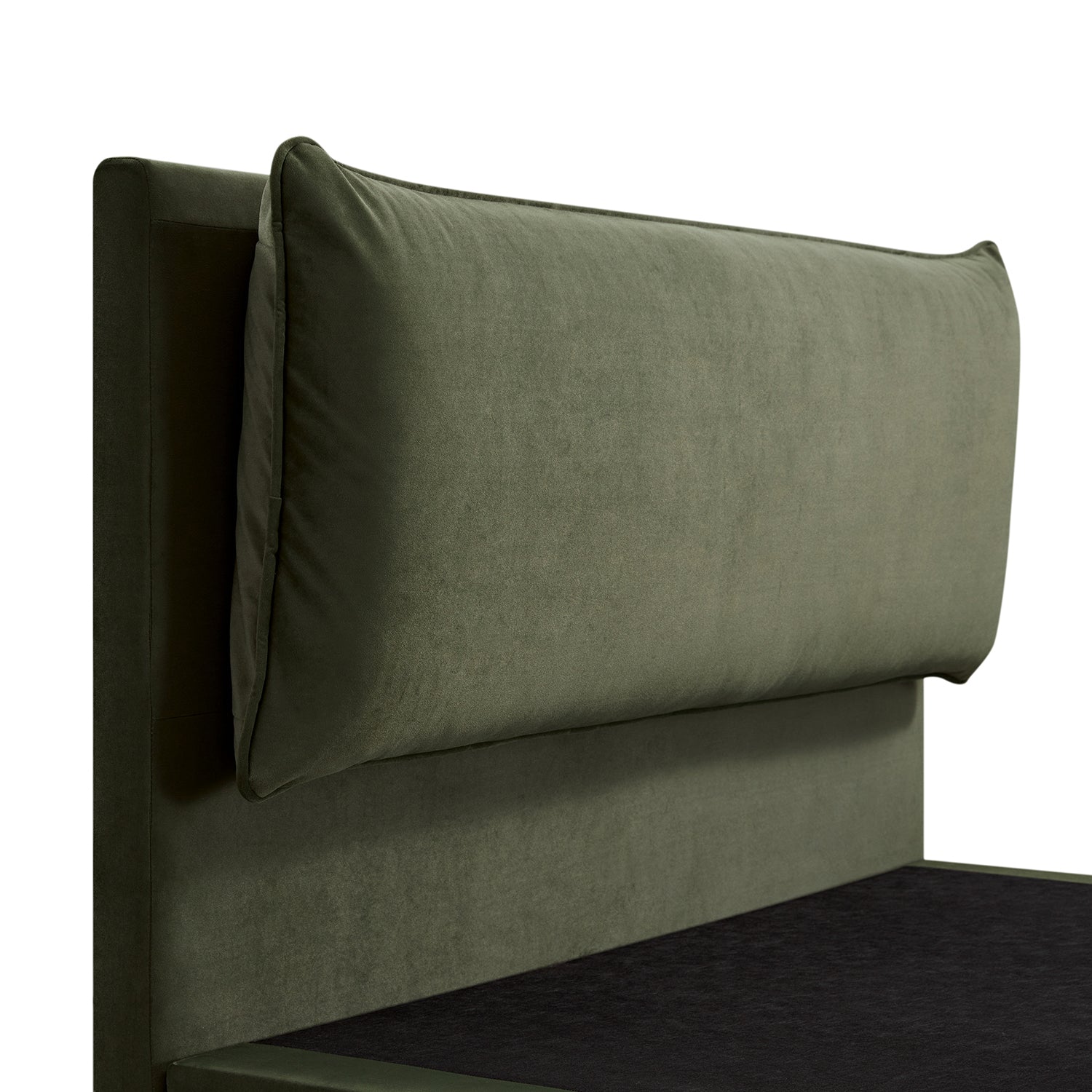 Kricia Upholstered Storage Bed with Pillow Headboard, Moss Green Velvet