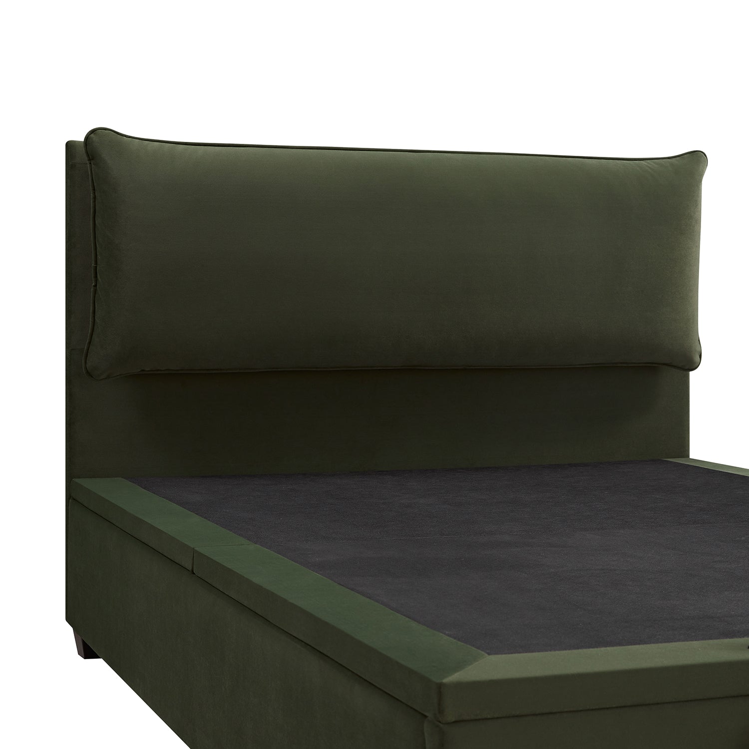 Kricia Upholstered Storage Bed with Pillow Headboard, Moss Green Velvet