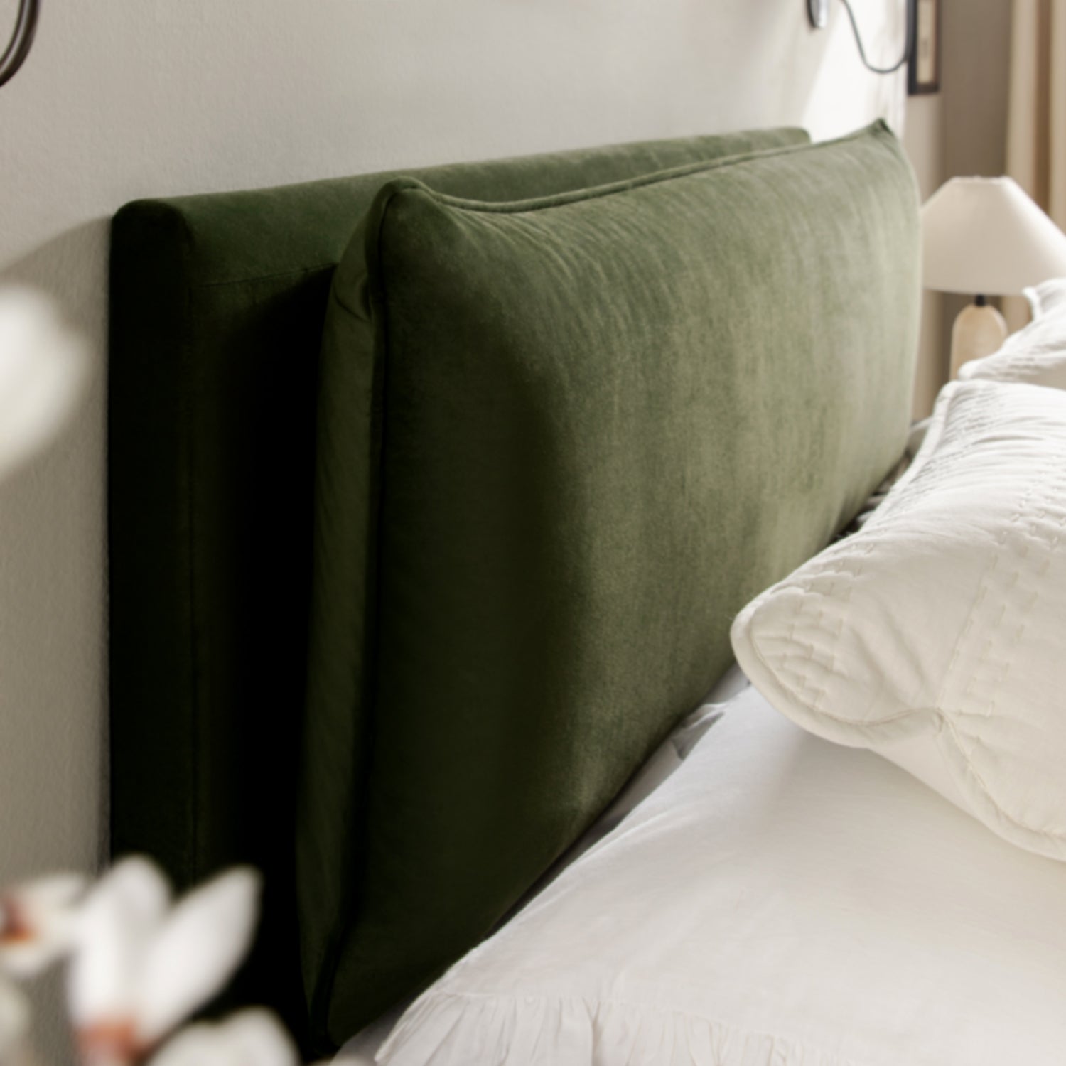 Kricia Upholstered Storage Bed with Pillow Headboard, Moss Green Velvet