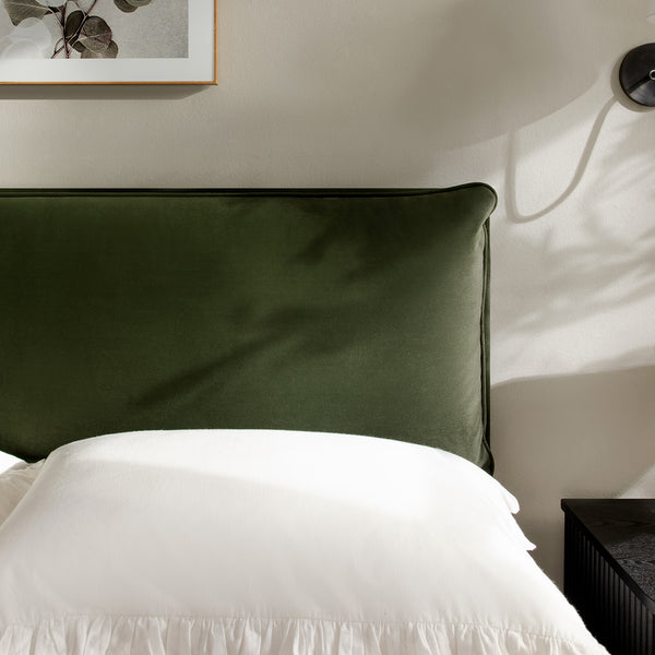 Kricia Upholstered Storage Bed with Pillow Headboard, Moss Green Velvet - daals