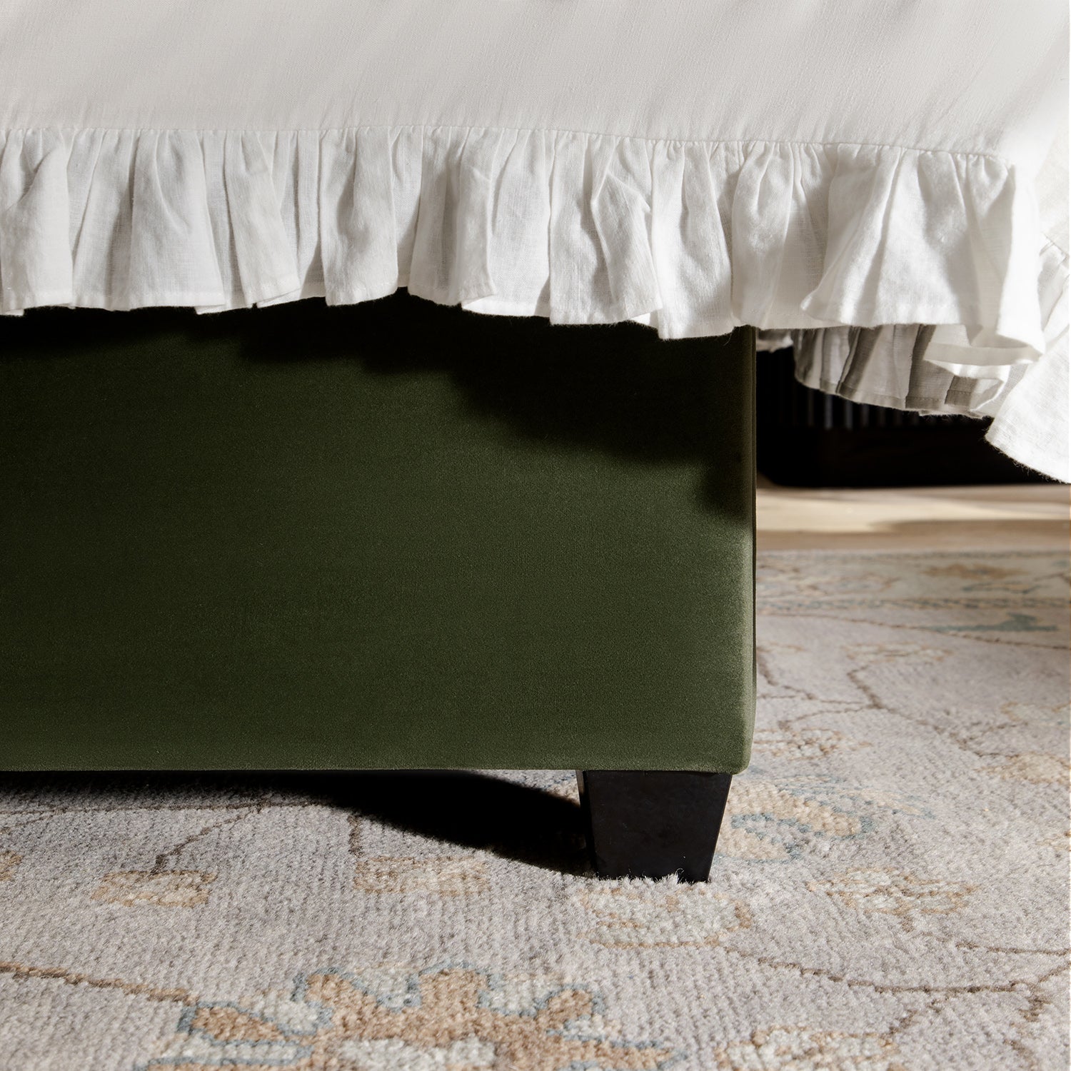 Kricia Upholstered Storage Bed with Pillow Headboard, Moss Green Velvet