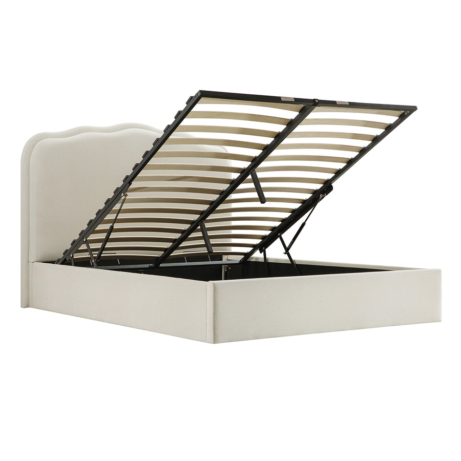 Rosamund Ottoman Storage Bed, Beige Mohair - daals