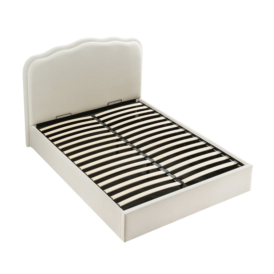 Rosamund Ottoman Storage Bed, Beige Mohair - daals
