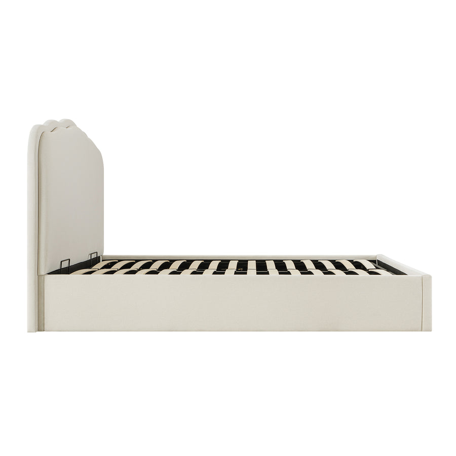 Rosamund Ottoman Storage Bed, Beige Mohair - daals