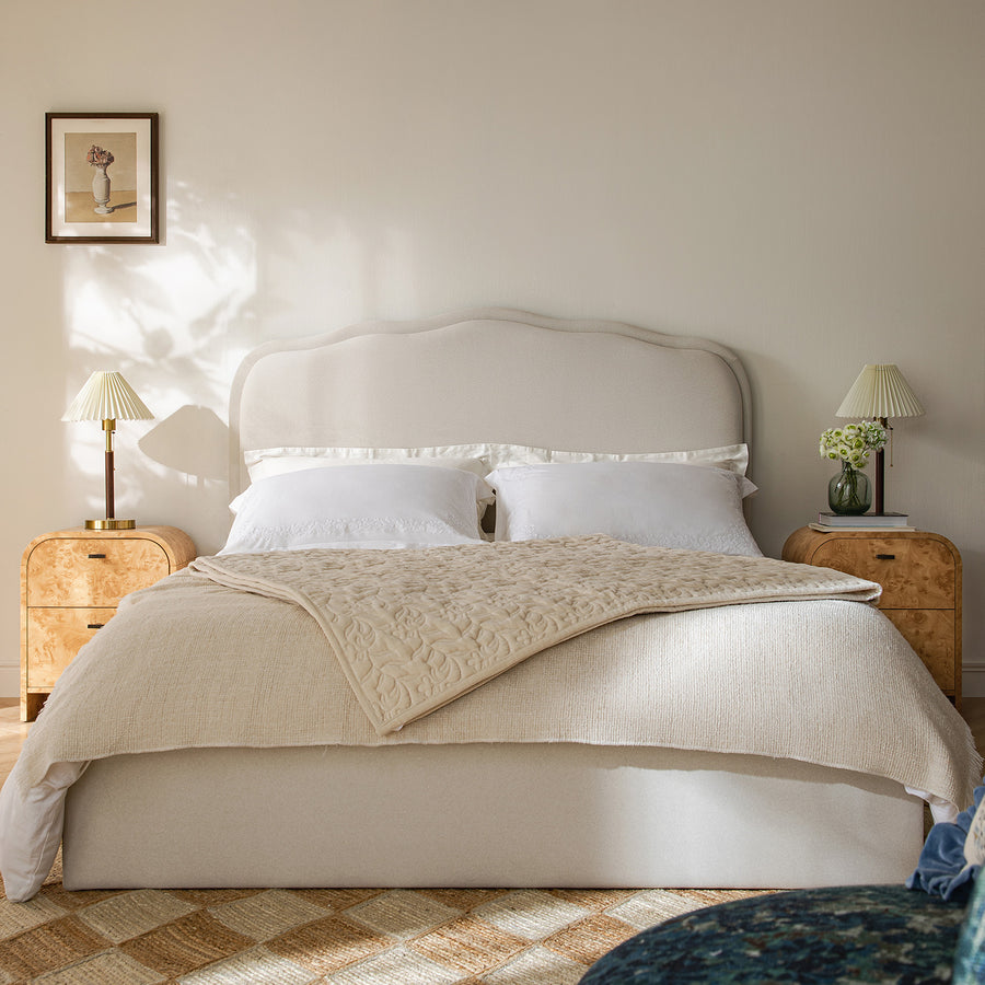Rosamund Ottoman Storage Bed, Beige Mohair - daals