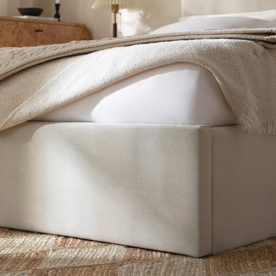 Rosamund Ottoman Storage Bed, Beige Mohair - daals