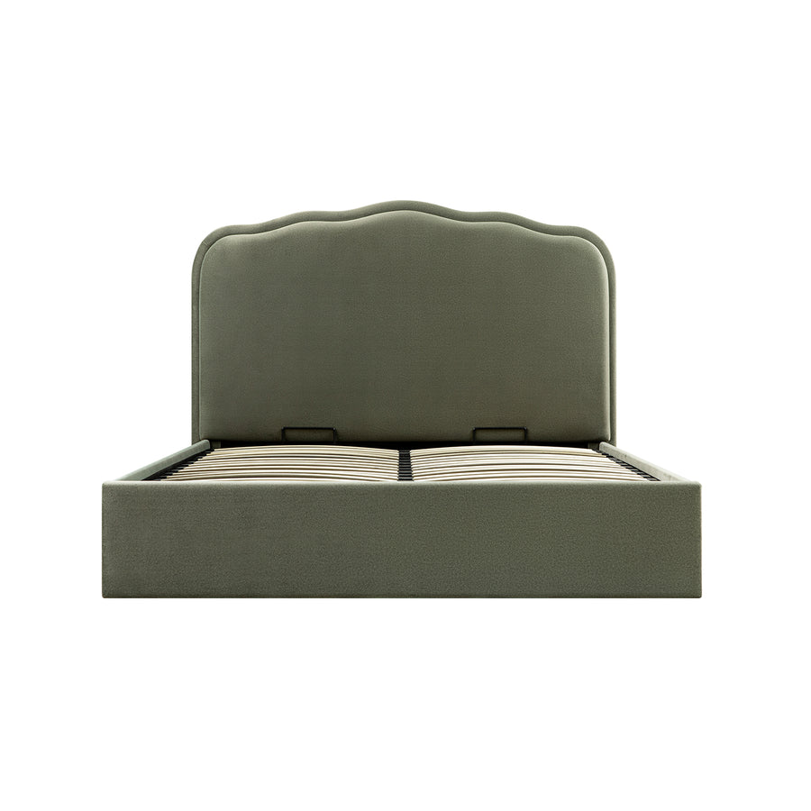 Rosamund Ottoman Storage Bed, Dried Herb Mohair - daals