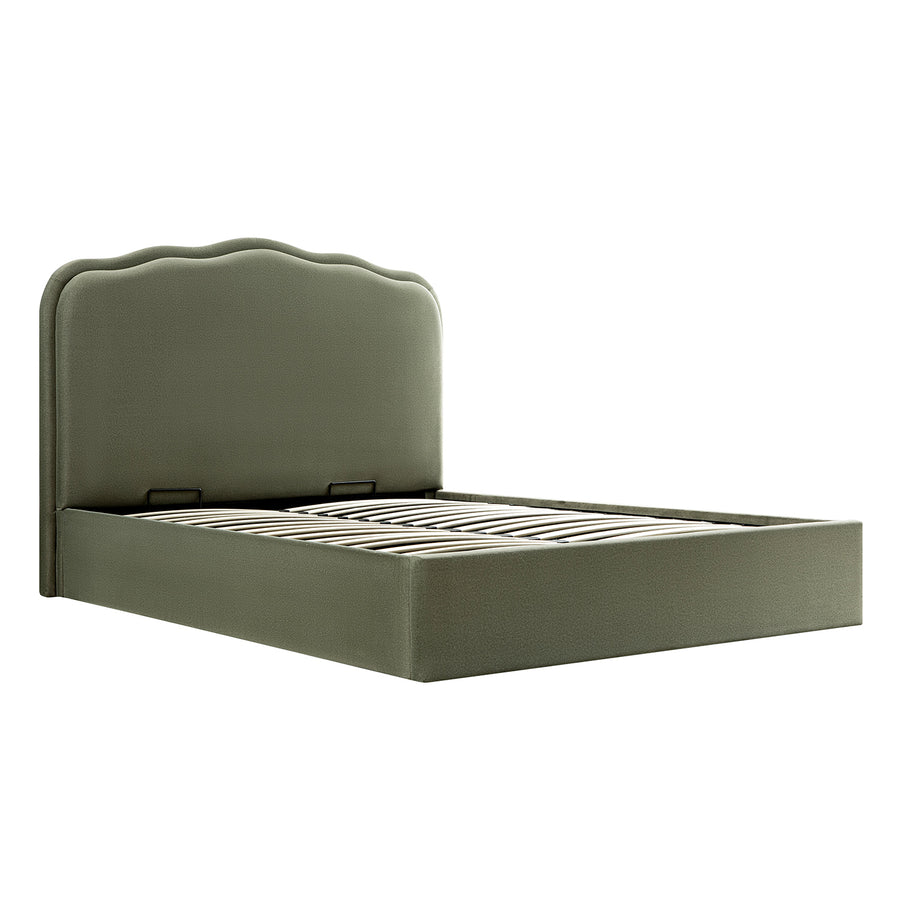 Rosamund Ottoman Storage Bed, Dried Herb Mohair - daals