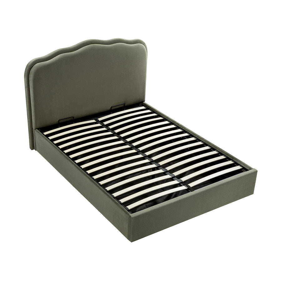 Rosamund Ottoman Storage Bed, Dried Herb Mohair - daals