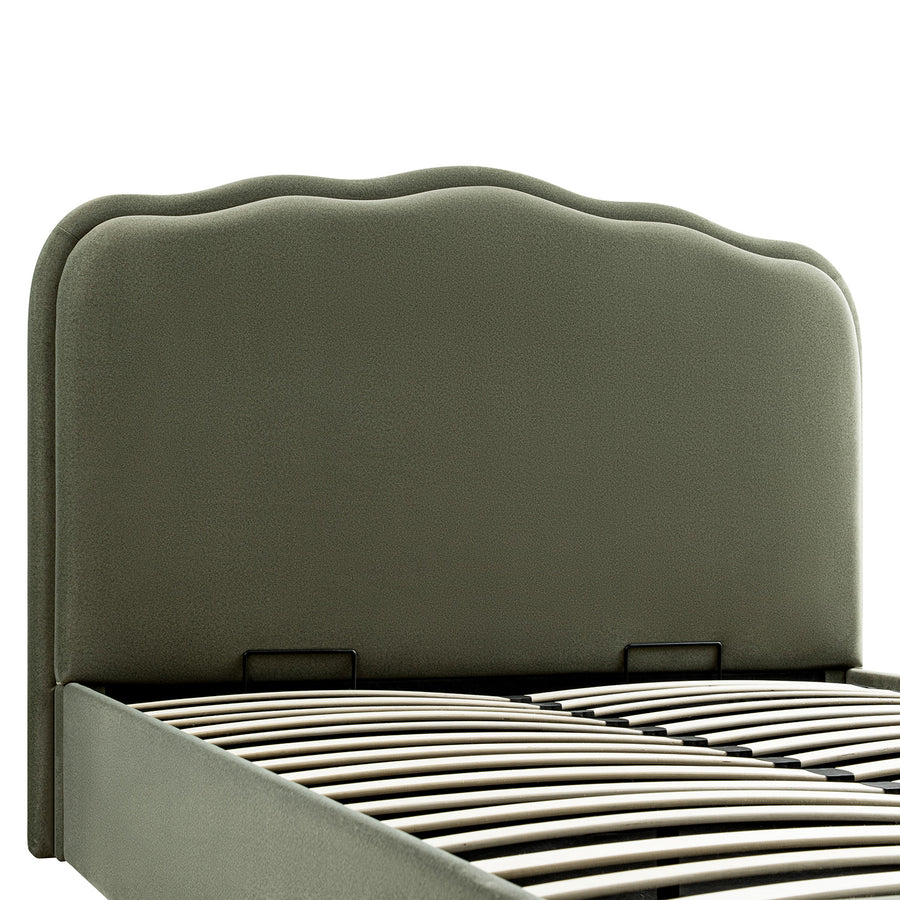 Rosamund Ottoman Storage Bed, Dried Herb Mohair - daals