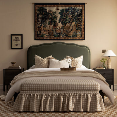Rosamund Ottoman Storage Bed, Dried Herb Mohair