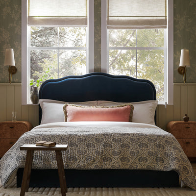 Rosamund Ottoman Storage Bed, Indigo Mohair