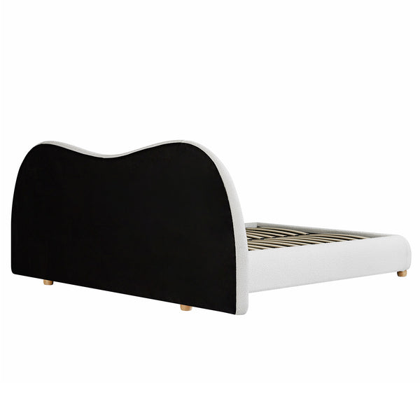 Egerie Extended Headboard Ottoman Storage Bed, Beige Boucle - daals