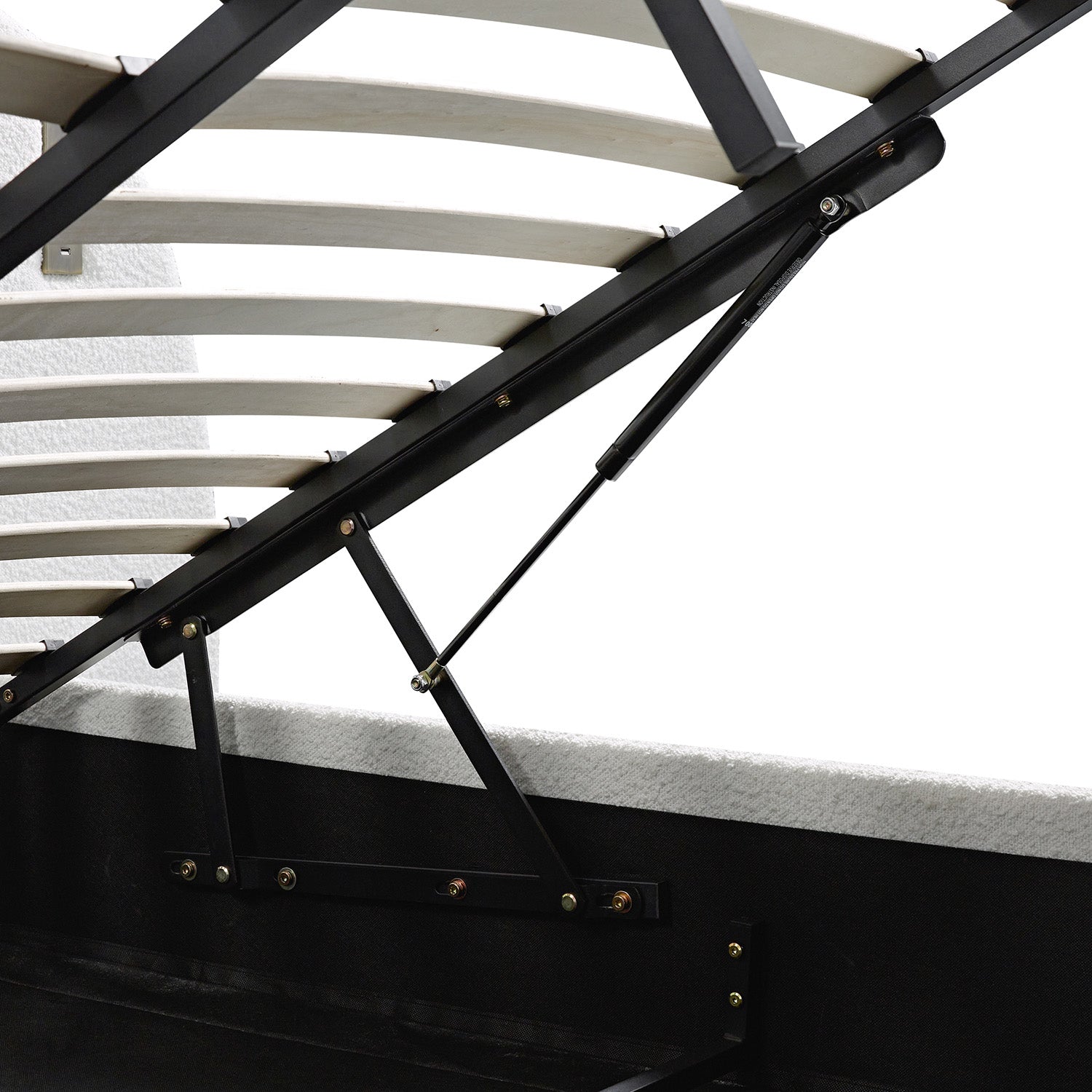 Egerie Extended Headboard Ottoman Storage Bed, Beige Boucle