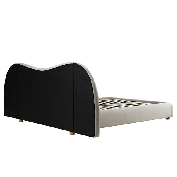 Egerie Extended Headboard Ottoman Storage Bed, Champagne Velvet - daals