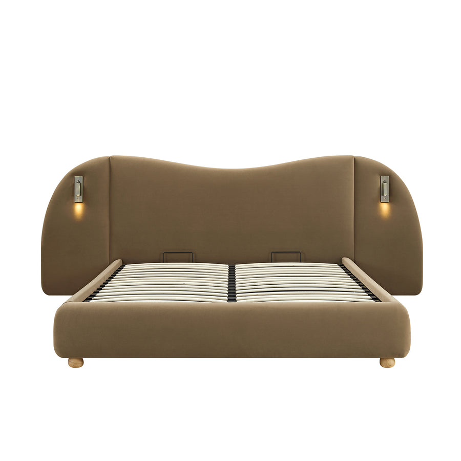 Egerie Extended Headboard Ottoman Storage Bed, Hazel Velvet