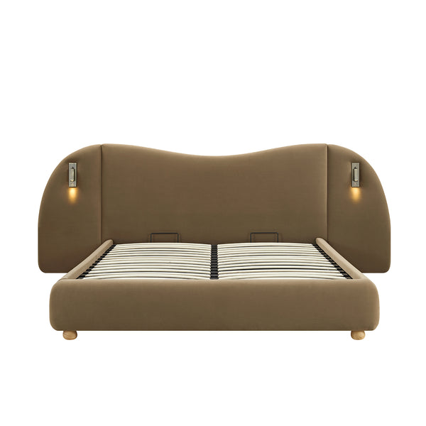 Egerie Extended Headboard Ottoman Storage Bed, Hazel Velvet - daals
