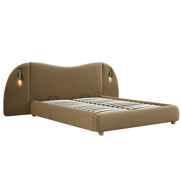 Egerie Extended Headboard Ottoman Storage Bed, Hazel Velvet - daals