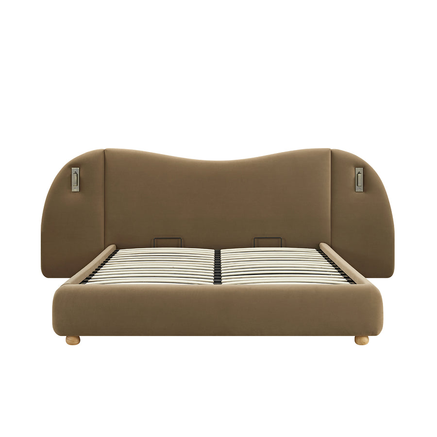 Egerie Extended Headboard Ottoman Storage Bed, Hazel Velvet